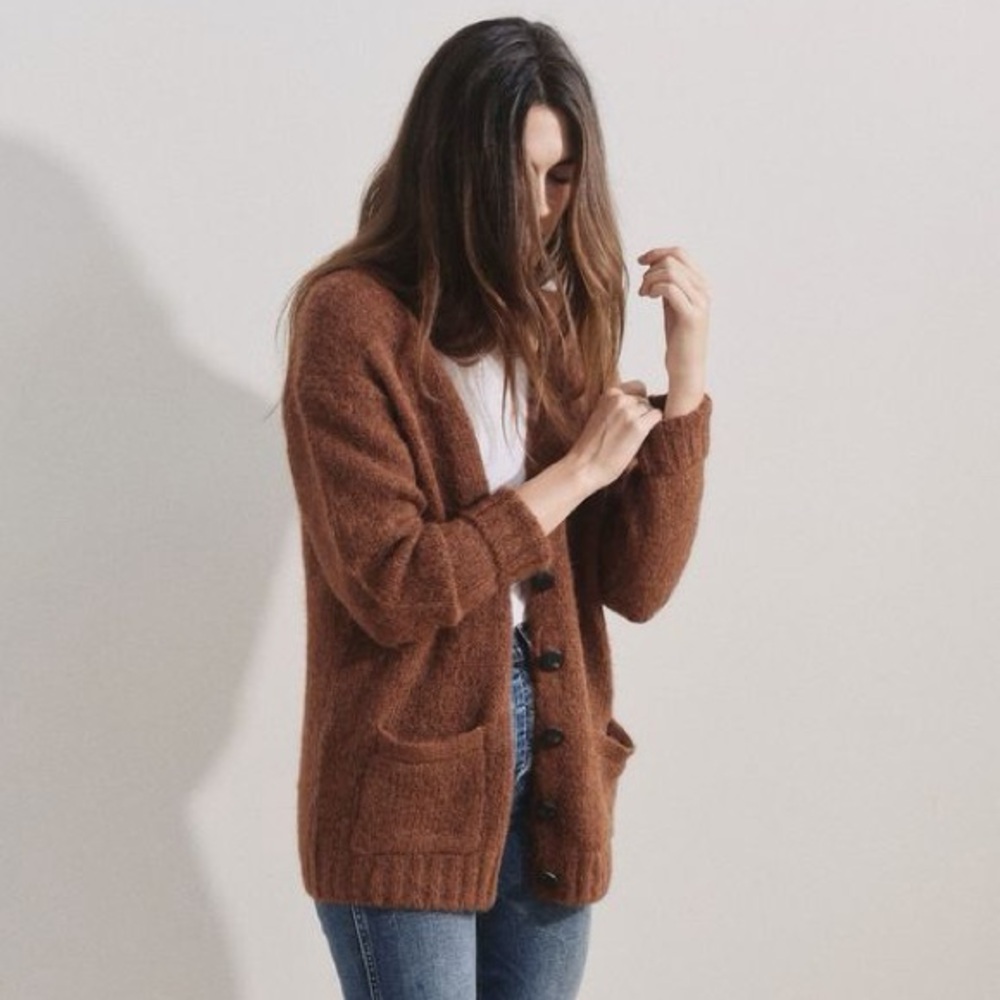 RE/DONE brown alpaca cardigan sweater M